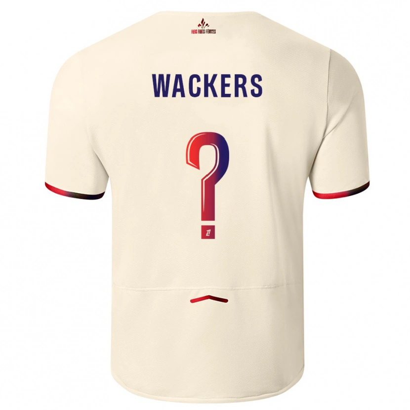 Danxen Kid Maxime Wackers #0 Off-White Red Away Jersey 2025/26 T-Shirt