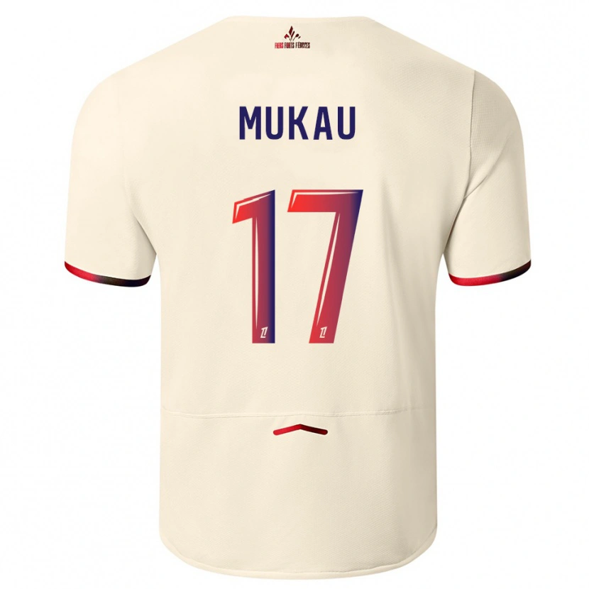 Danxen Kid Ngal'ayel Mukau #17 Off-White Red Away Jersey 2025/26 T-Shirt