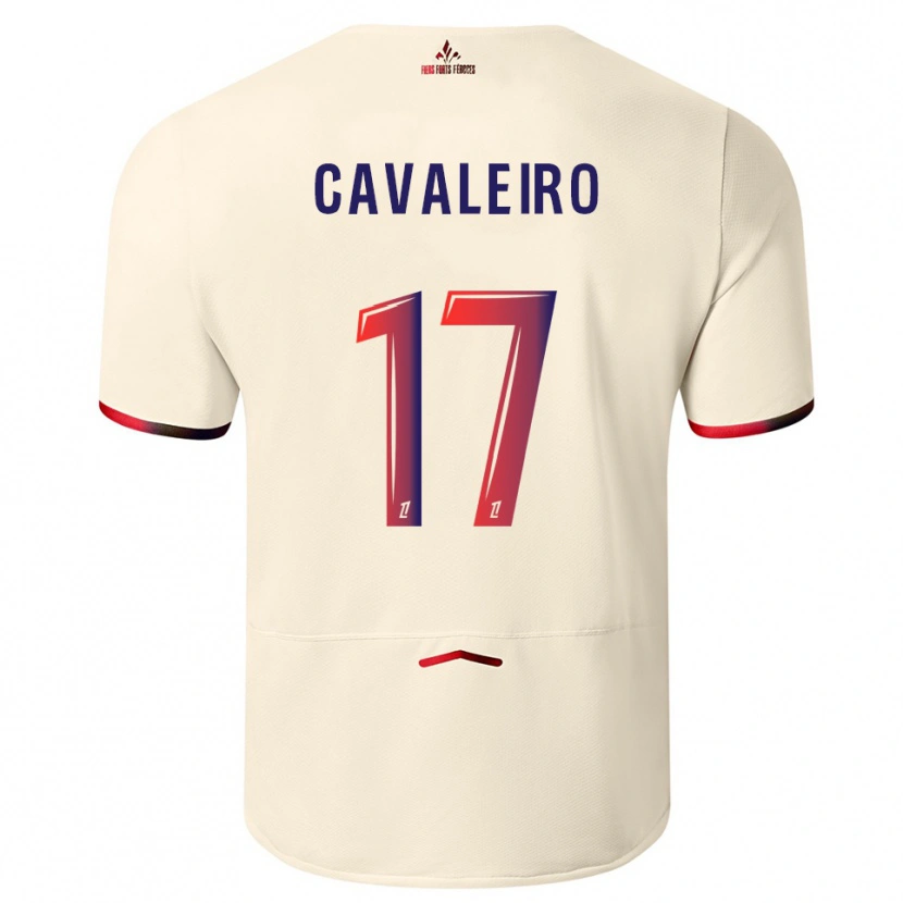 Danxen Kid Ivan Cavaleiro #17 Off-White Red Away Jersey 2025/26 T-Shirt