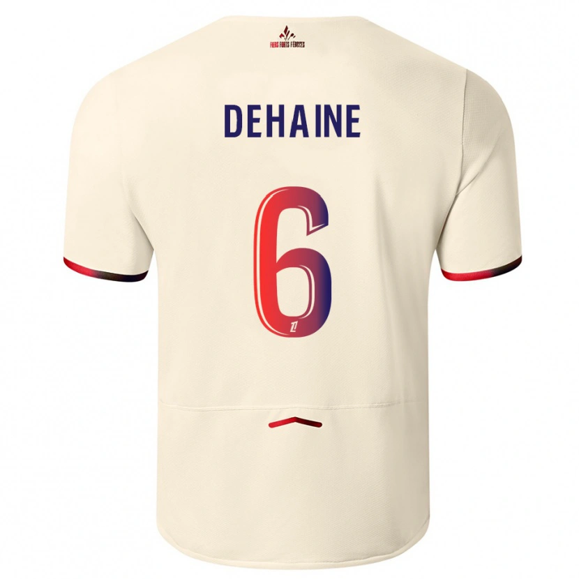 Danxen Kid Axel Dehaine #6 Off-White Red Away Jersey 2025/26 T-Shirt