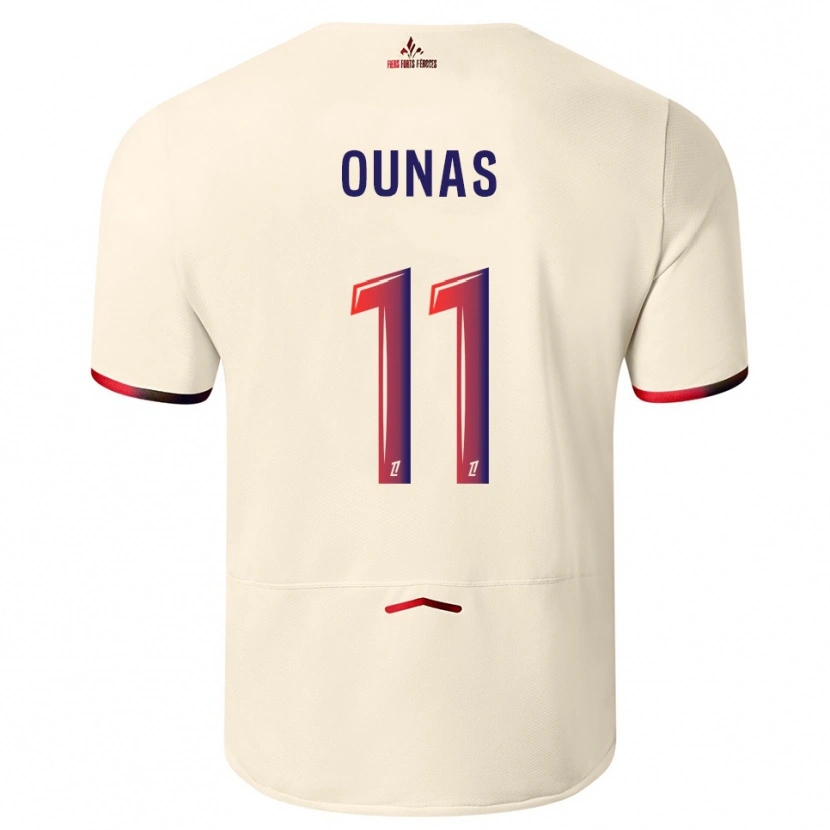 Danxen Kid Adam Ounas #11 Off-White Red Away Jersey 2025/26 T-Shirt