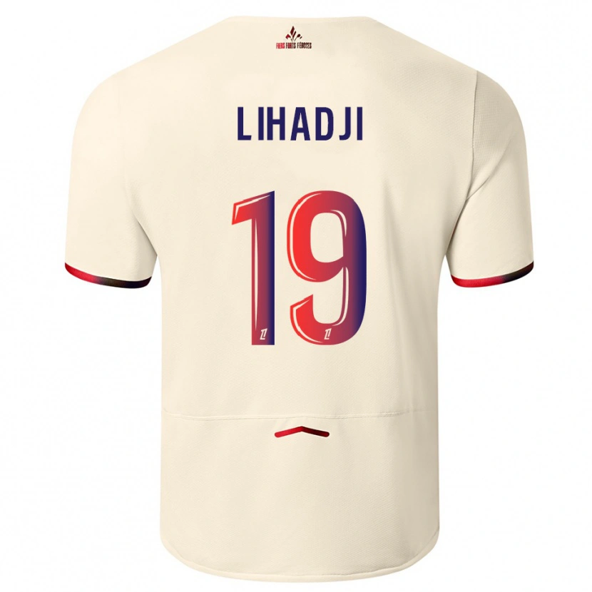 Danxen Kid Isaac Lihadji #19 Off-White Red Away Jersey 2025/26 T-Shirt