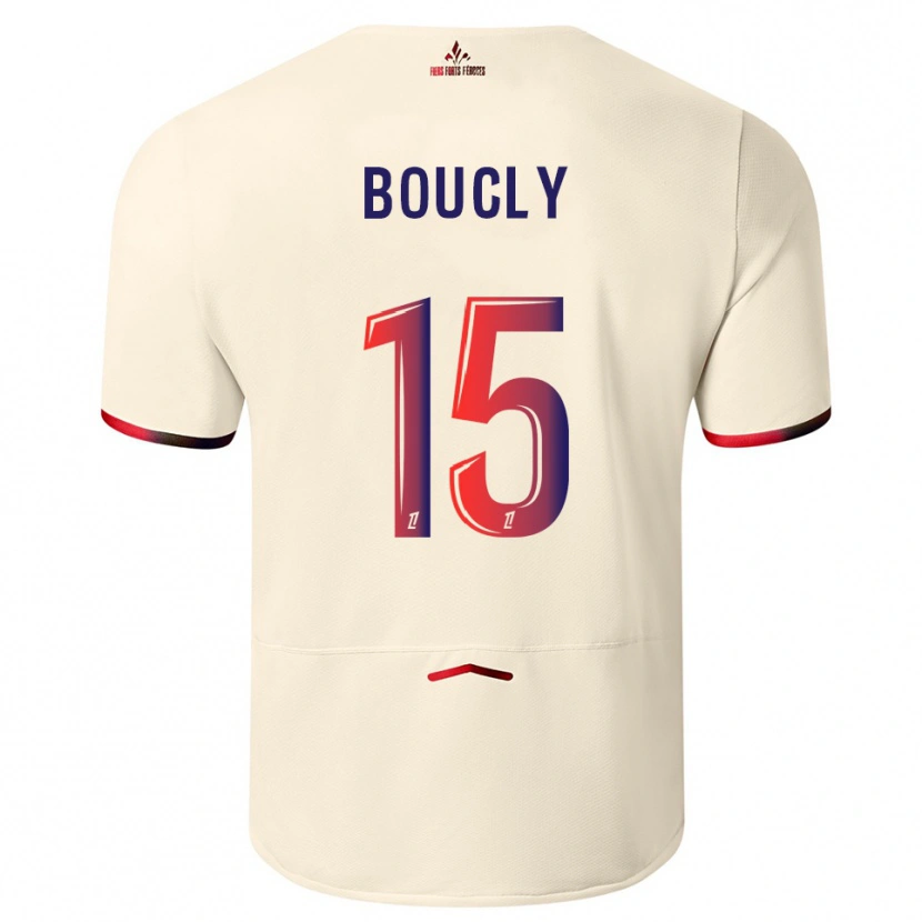 Danxen Kid Maite Boucly #15 Off-White Red Away Jersey 2025/26 T-Shirt