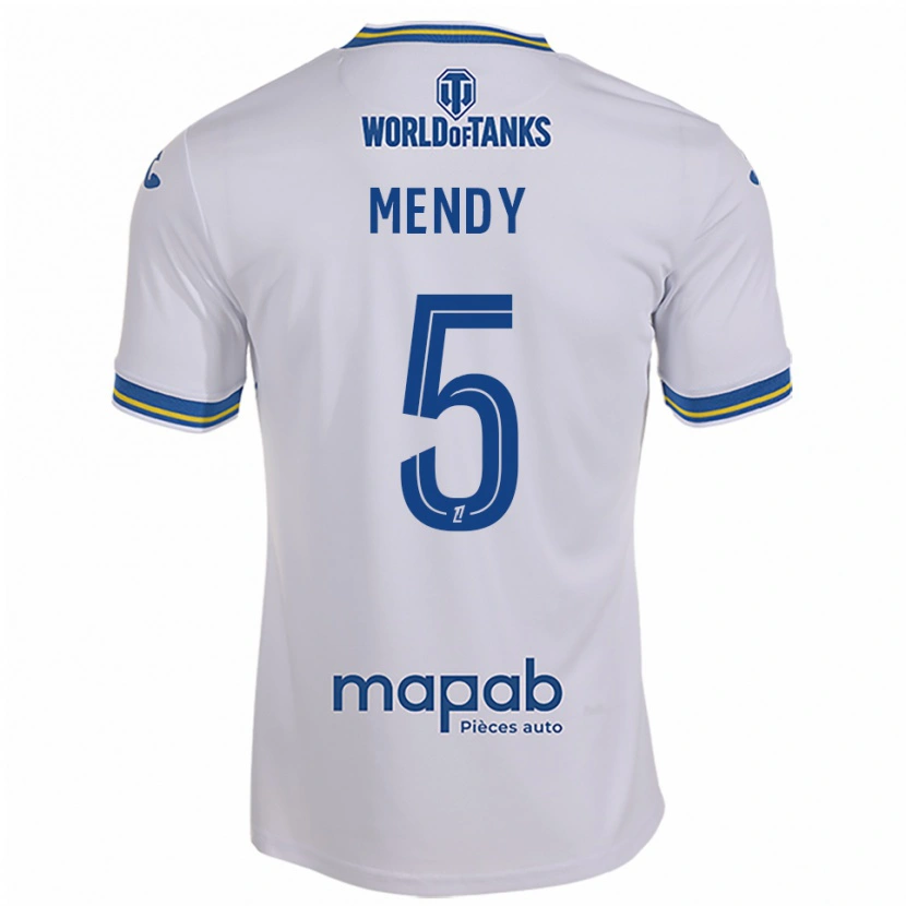 Danxen Kid Benjamin Mendy #5 White Sky Blue Away Jersey 2025/26 T-Shirt