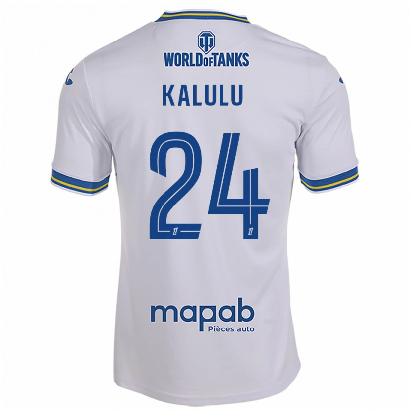 Danxen Kid Gédéon Kalulu #24 White Sky Blue Away Jersey 2025/26 T-Shirt