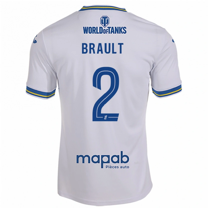 Danxen Kid Matis Brault #2 White Sky Blue Away Jersey 2025/26 T-Shirt