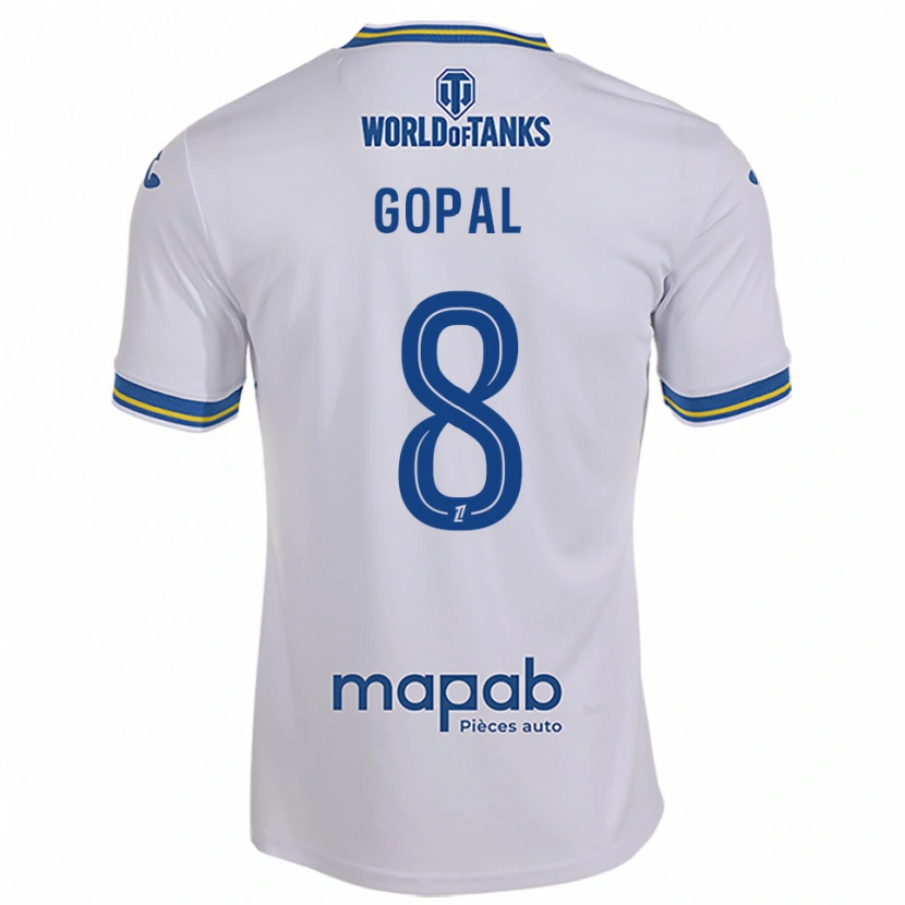 Danxen Kid Julie Gopal #8 White Sky Blue Away Jersey 2025/26 T-Shirt