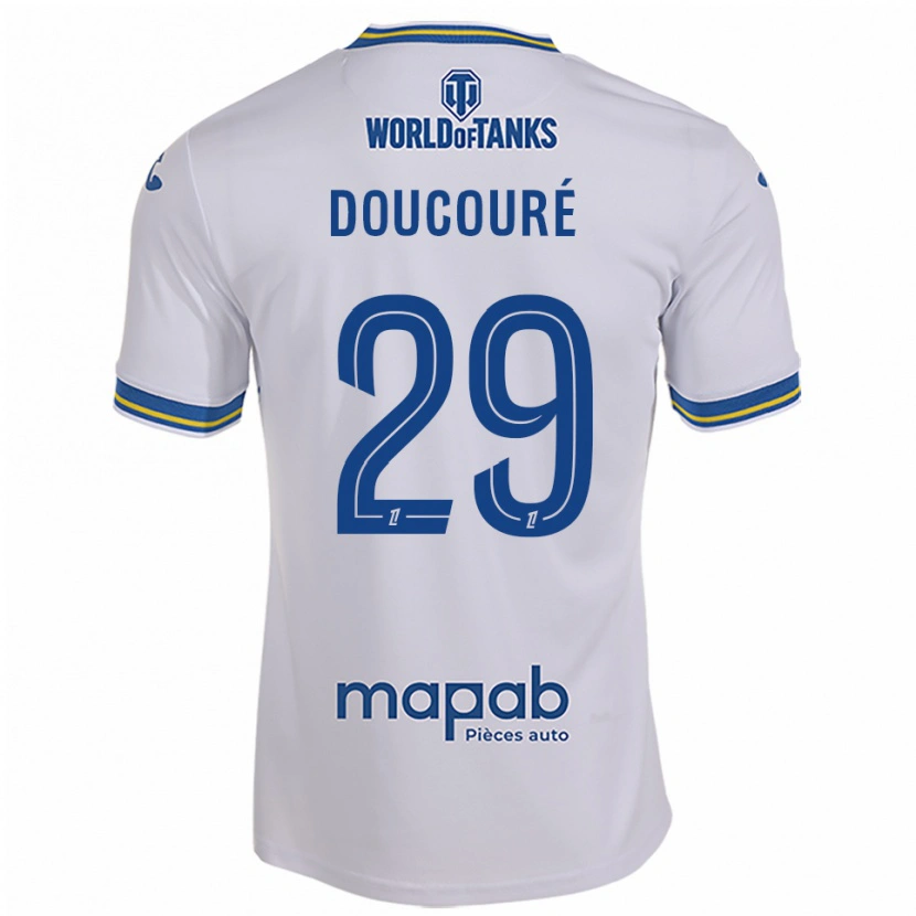 Danxen Kid Siriné Doucouré #29 White Sky Blue Away Jersey 2025/26 T-Shirt