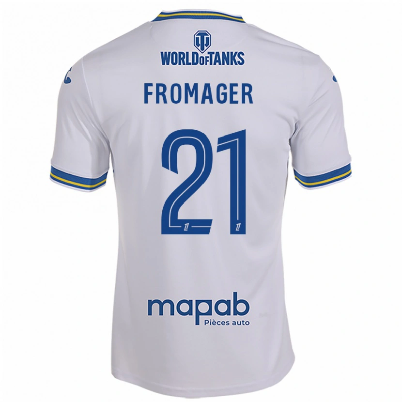 Danxen Kid Côme Fromager #21 White Sky Blue Away Jersey 2025/26 T-Shirt