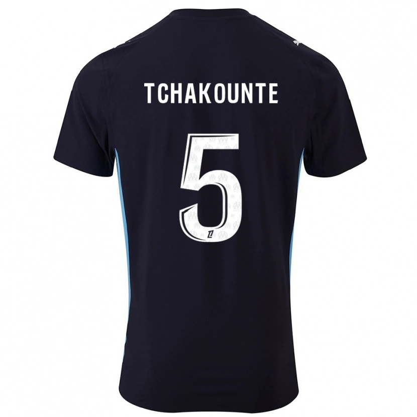 Danxen Kid Annaëlle Tchakounté #5 Black Sky Blue Away Jersey 2025/26 T-Shirt
