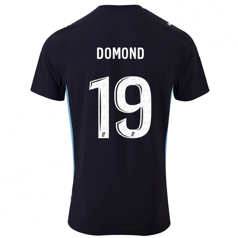 Danxen Kid Chelsea Domond #19 Black Sky Blue Away Jersey 2025/26 T-Shirt