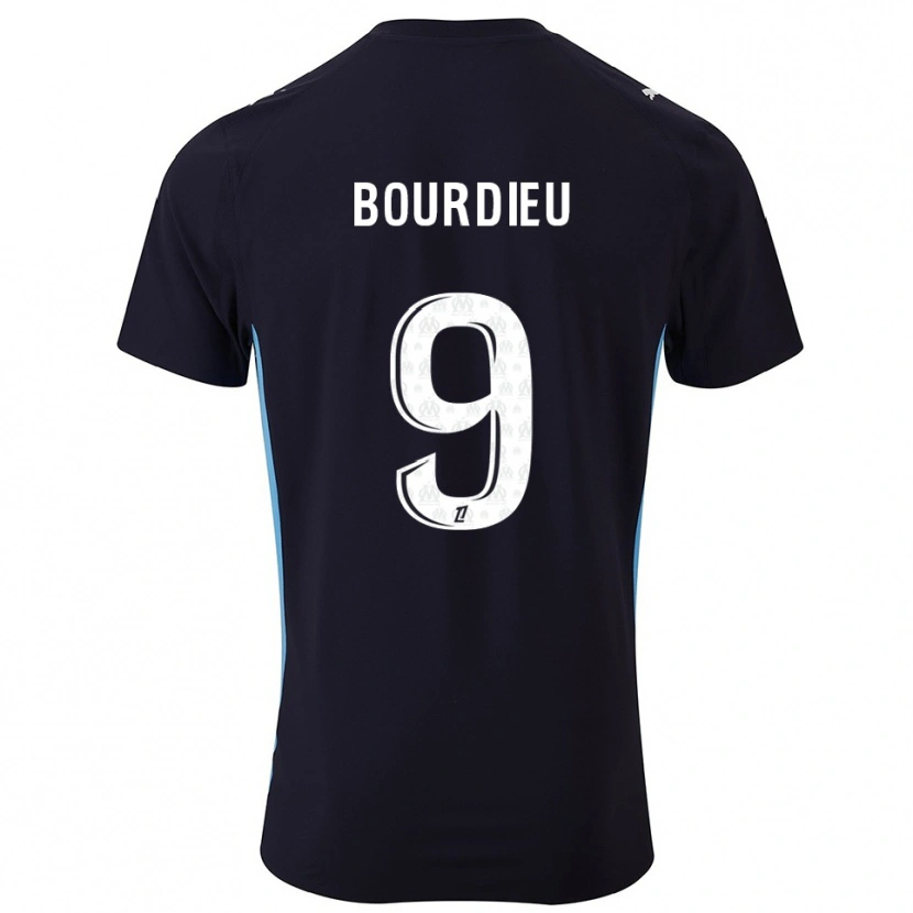 Danxen Kid Mathilde Bourdieu #9 Black Sky Blue Away Jersey 2025/26 T-Shirt