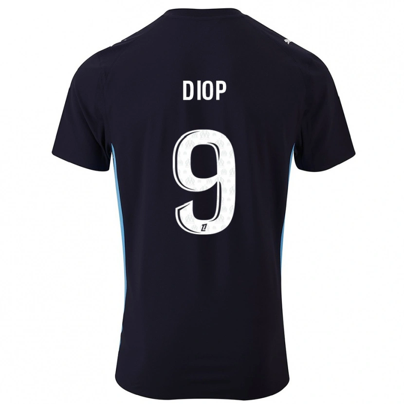 Danxen Kid Mama Diop #9 Black Sky Blue Away Jersey 2025/26 T-Shirt