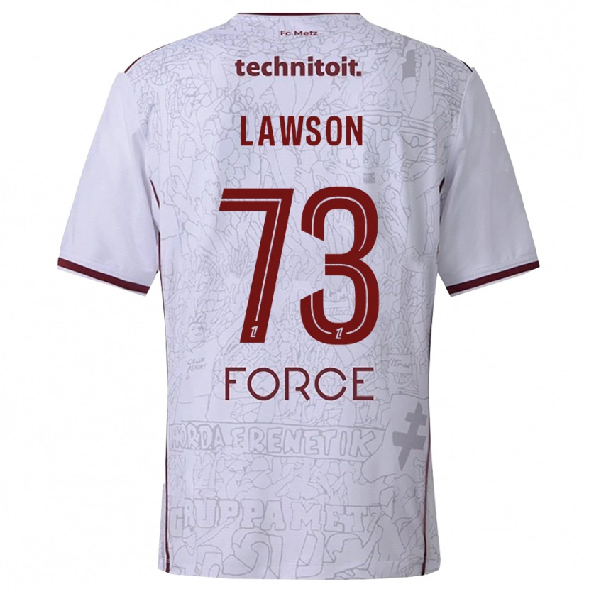Danxen Kid Yannis Lawson #73 White Burgundy Away Jersey 2025/26 T-Shirt