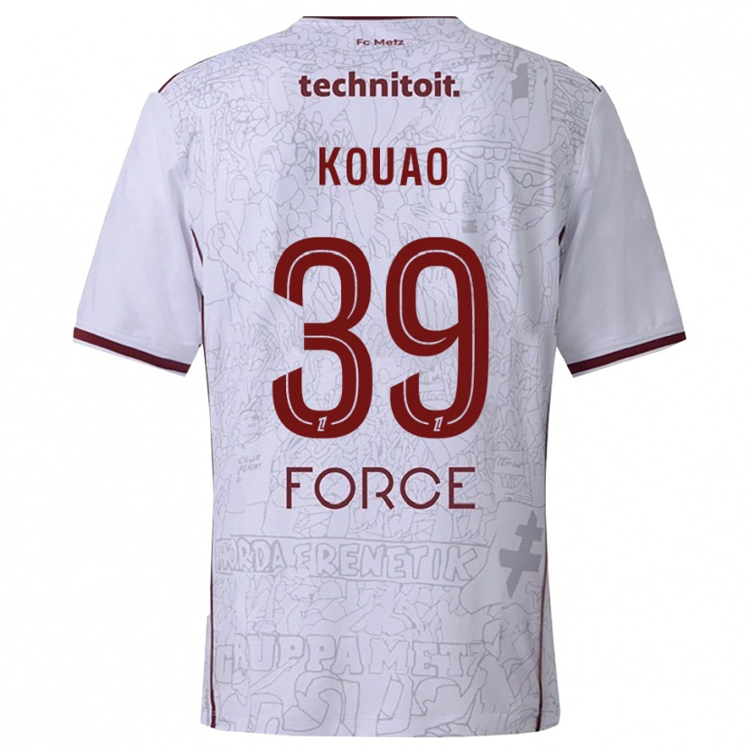 Danxen Kid Koffi Kouao #39 White Burgundy Away Jersey 2025/26 T-Shirt
