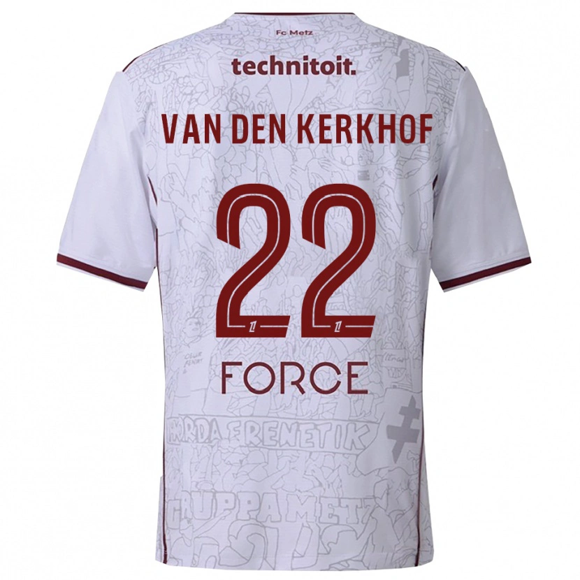 Danxen Kid Kevin Van Den Kerkhof #22 White Burgundy Away Jersey 2025/26 T-Shirt