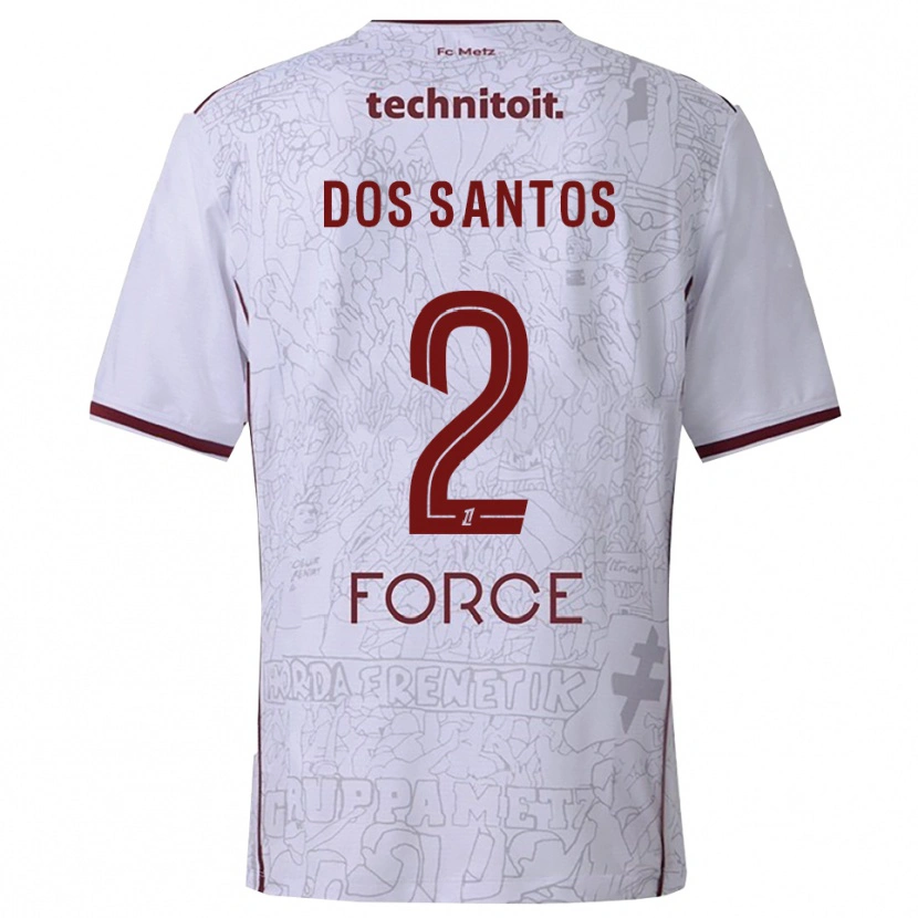 Danxen Kid Tahirys Dos Santos #2 White Burgundy Away Jersey 2025/26 T-Shirt