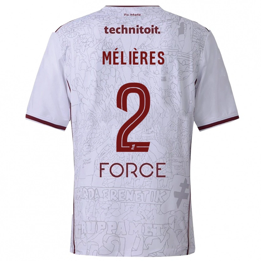 Danxen Kid Cléo Mélières #2 White Burgundy Away Jersey 2025/26 T-Shirt