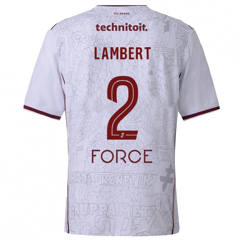 Danxen Kid Anaïs Lambert #2 White Burgundy Away Jersey 2025/26 T-Shirt