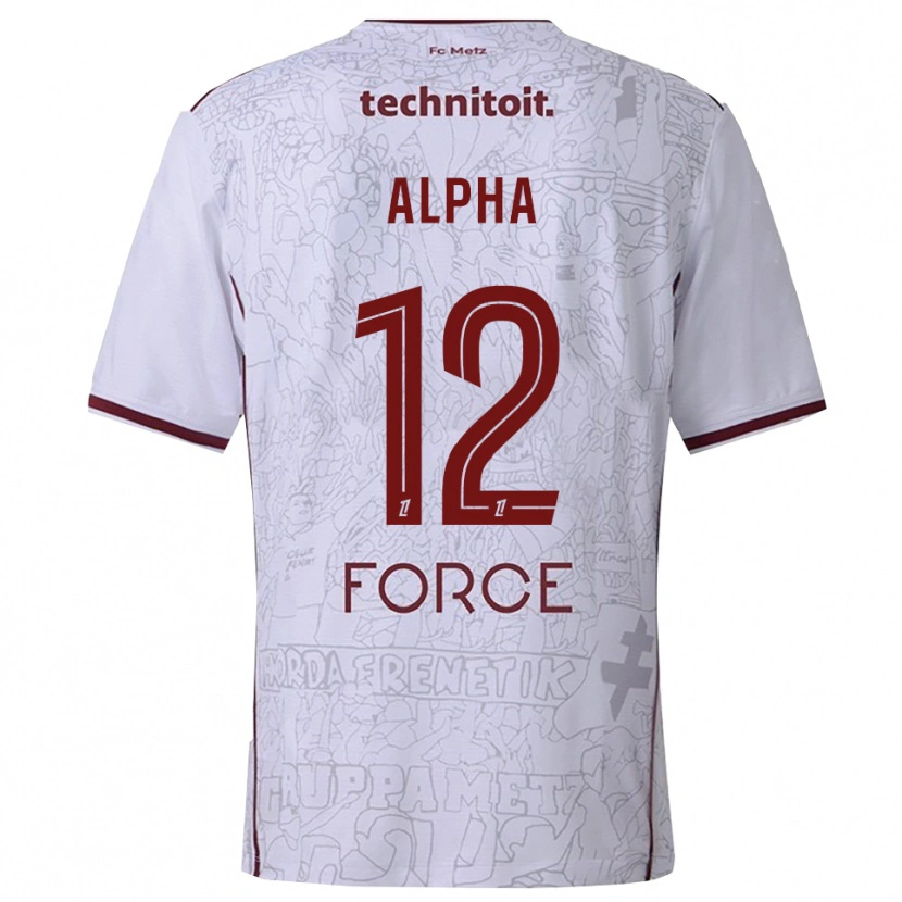 Danxen Kid Alpha Touré #12 White Burgundy Away Jersey 2025/26 T-Shirt