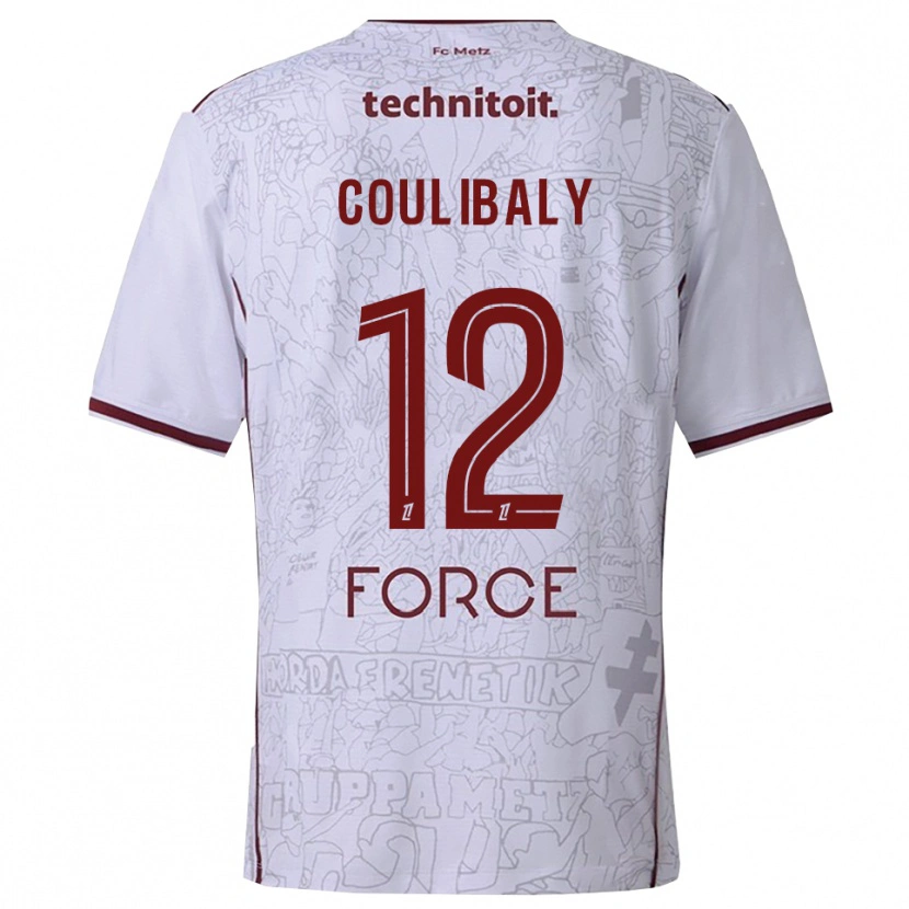 Danxen Kid Kady Coulibaly #12 White Burgundy Away Jersey 2025/26 T-Shirt