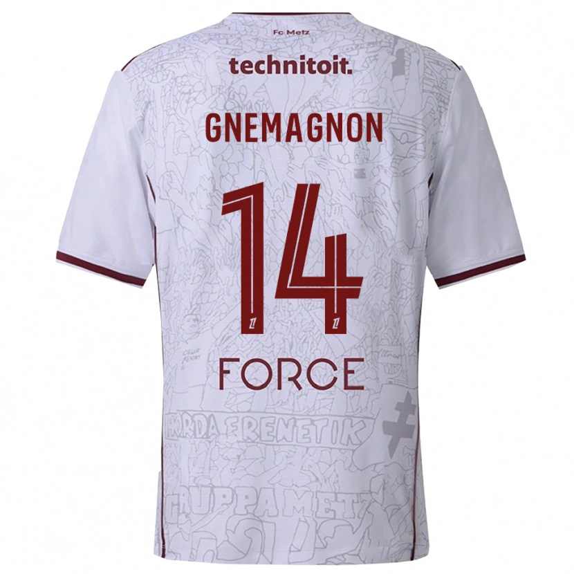 Danxen Kid Mahi Gnemagnon #14 White Burgundy Away Jersey 2025/26 T-Shirt