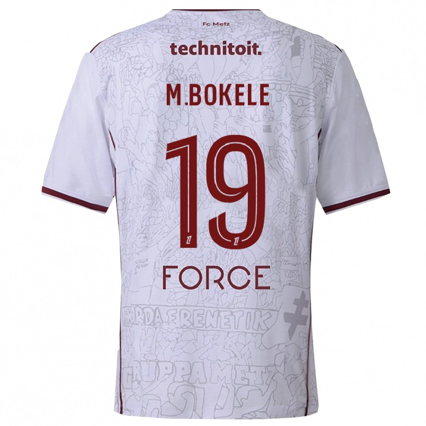 Danxen Kid Morgan Bokele #19 White Burgundy Away Jersey 2025/26 T-Shirt