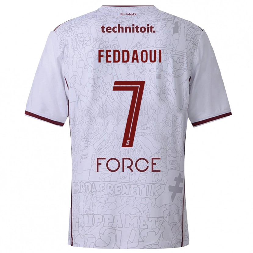 Danxen Kid Leina Feddaoui #7 White Burgundy Away Jersey 2025/26 T-Shirt