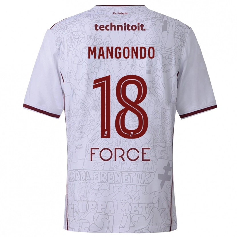 Danxen Kid Joseph Mangondo #18 White Burgundy Away Jersey 2025/26 T-Shirt