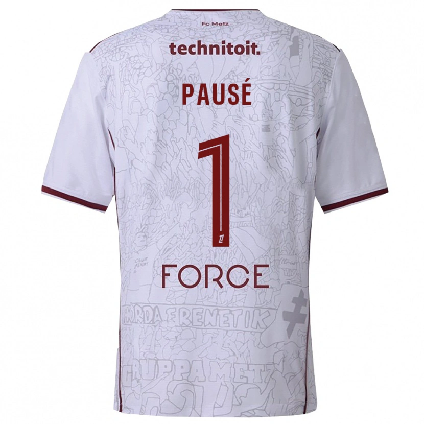 Danxen Kid Luca Pausé #1 White Burgundy Away Jersey 2025/26 T-Shirt