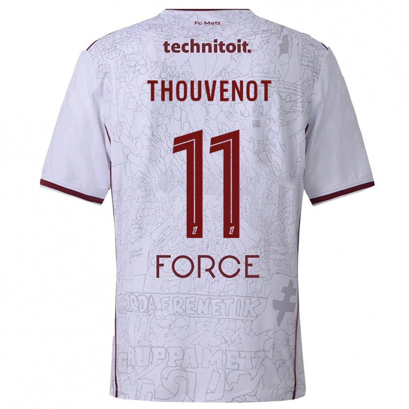 Danxen Kid Jules Thouvenot #11 White Burgundy Away Jersey 2025/26 T-Shirt