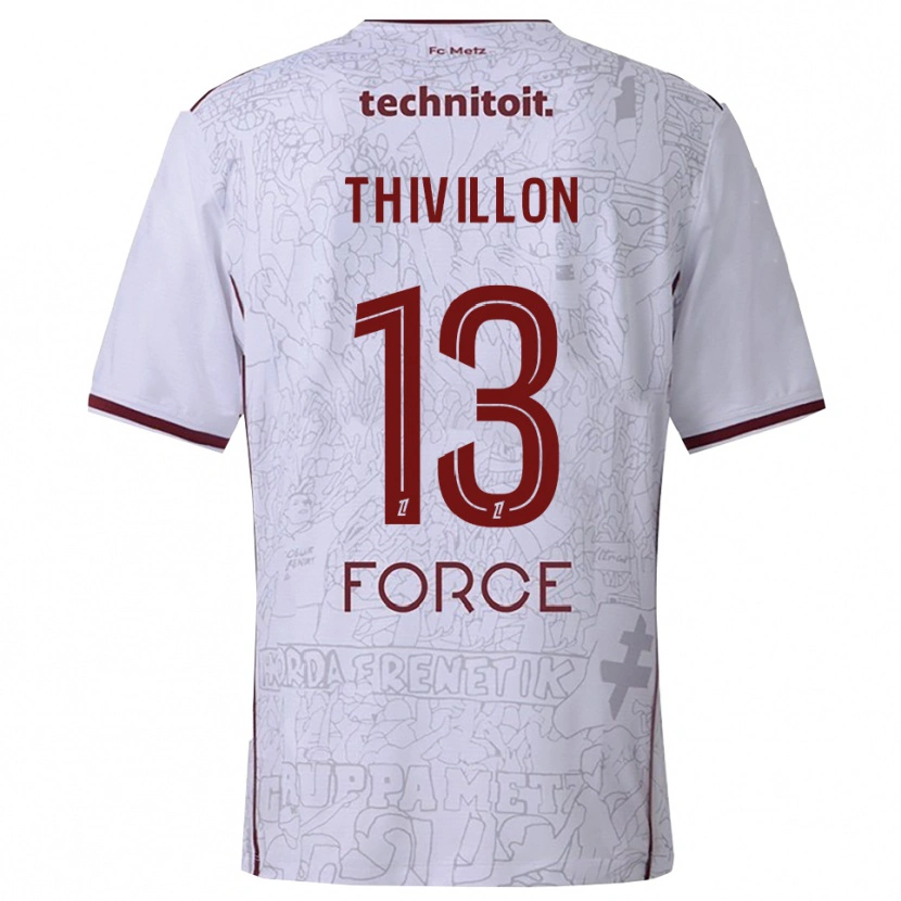 Danxen Kid Lina Thivillon #13 White Burgundy Away Jersey 2025/26 T-Shirt