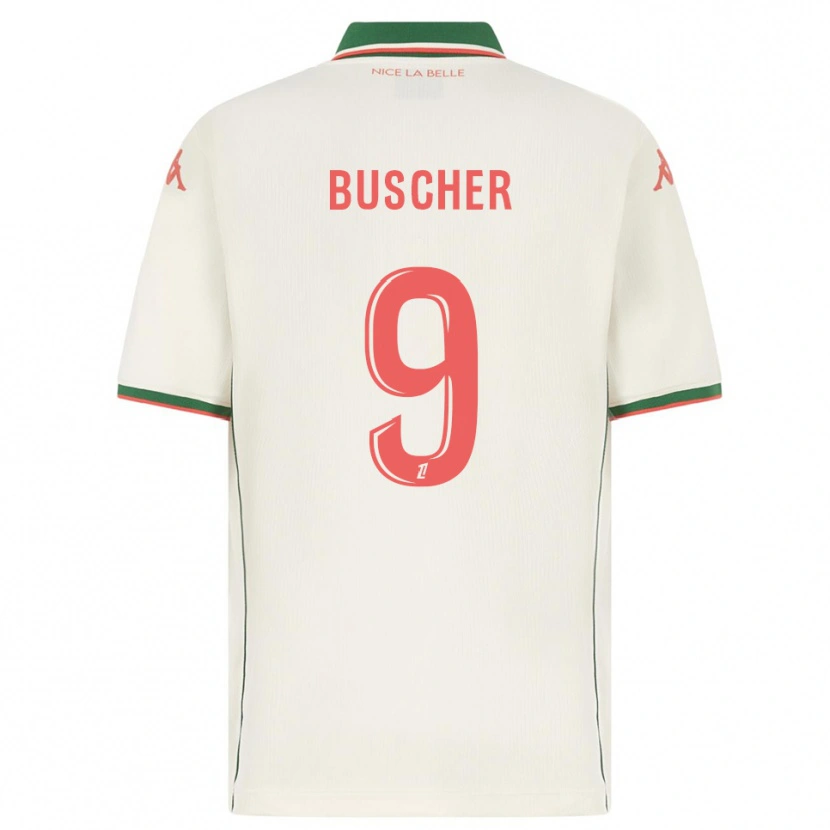 Danxen Kid Mickaël Buscher #9 White Green Away Jersey 2025/26 T-Shirt