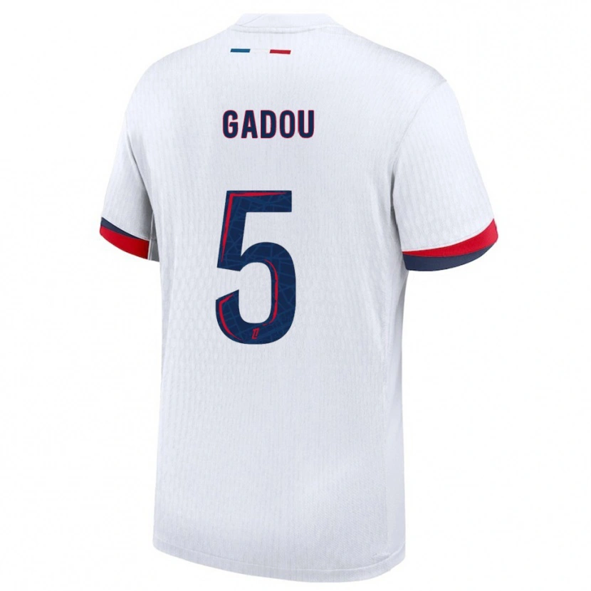 Danxen Kid Joane Gadou #5 White Red Away Jersey 2025/26 T-Shirt