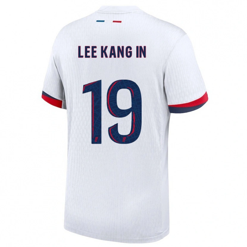 Danxen Kid Kang-In Lee #19 White Red Away Jersey 2025/26 T-Shirt
