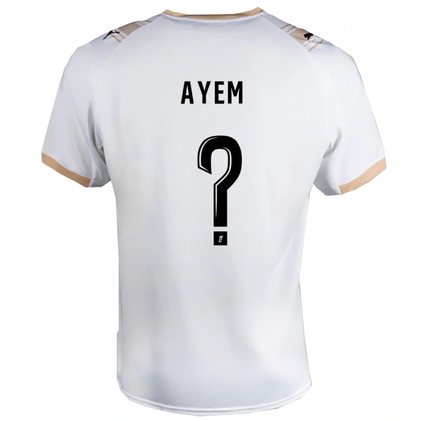 Danxen Kid Grégory Ayem #0 White Black Away Jersey 2025/26 T-Shirt