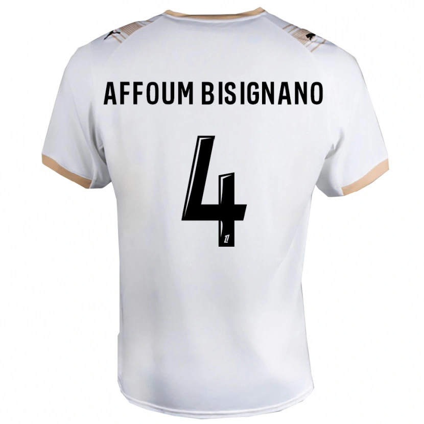 Danxen Kid Layan Affoum Bisignano #4 White Black Away Jersey 2025/26 T-Shirt
