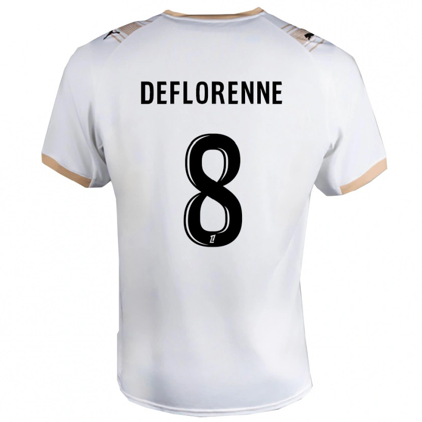 Danxen Kid Théo Deflorenne #8 White Black Away Jersey 2025/26 T-Shirt