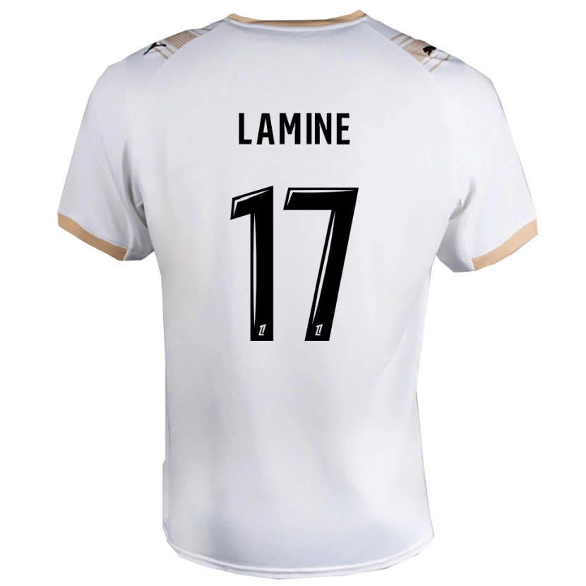 Danxen Kid Mana Lamine #17 White Black Away Jersey 2025/26 T-Shirt