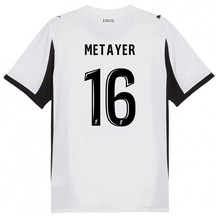 Danxen Kid Maxence Metayer #16 White Black Away Jersey 2025/26 T-Shirt