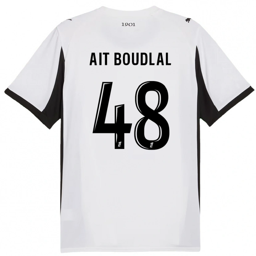 Danxen Kid Abdelhamid Ait Boudlal #48 White Black Away Jersey 2025/26 T-Shirt