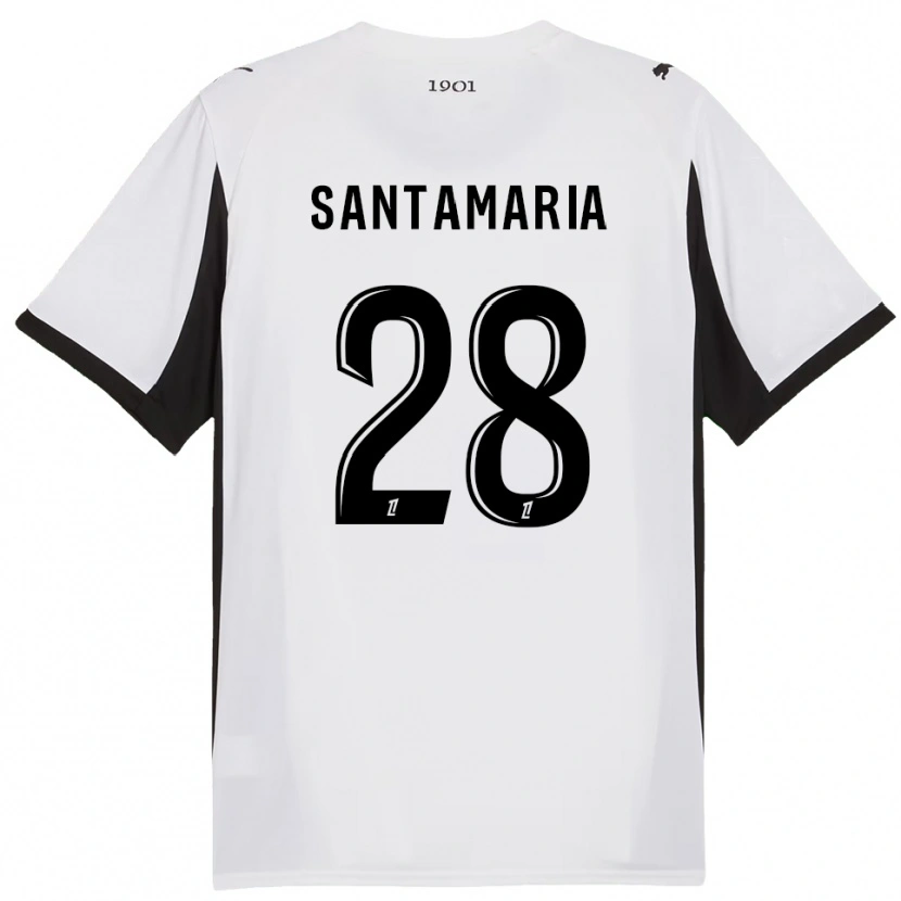 Danxen Kid Baptiste Santamaria #28 White Black Away Jersey 2025/26 T-Shirt