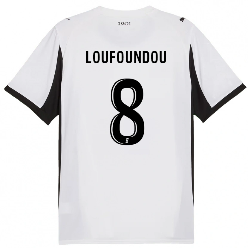 Danxen Kid Noah Loufoundou #8 White Black Away Jersey 2025/26 T-Shirt