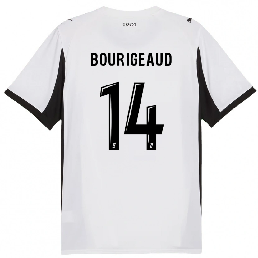 Danxen Kid Benjamin Bourigeaud #14 White Black Away Jersey 2025/26 T-Shirt