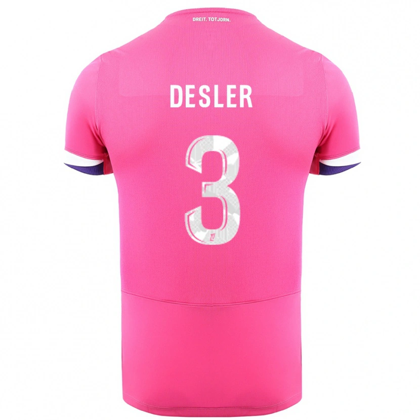 Danxen Kid Mikkel Desler #3 Pink White Away Jersey 2025/26 T-Shirt