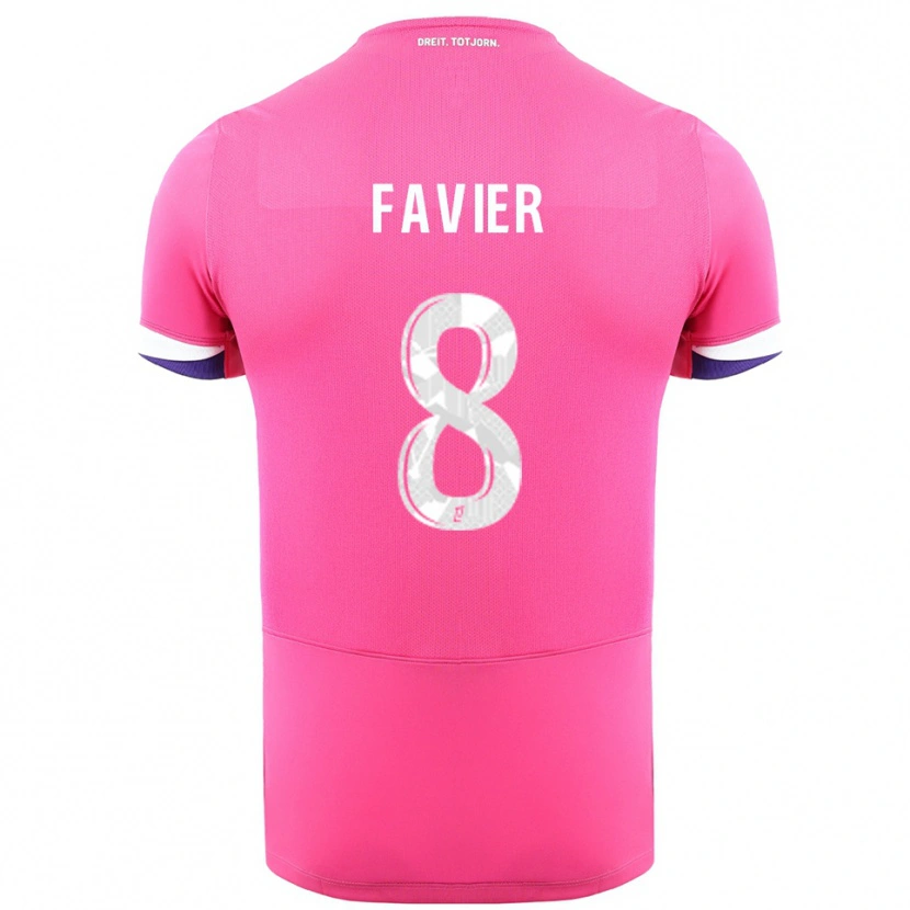 Danxen Kid Luca Favier #8 Pink White Away Jersey 2025/26 T-Shirt