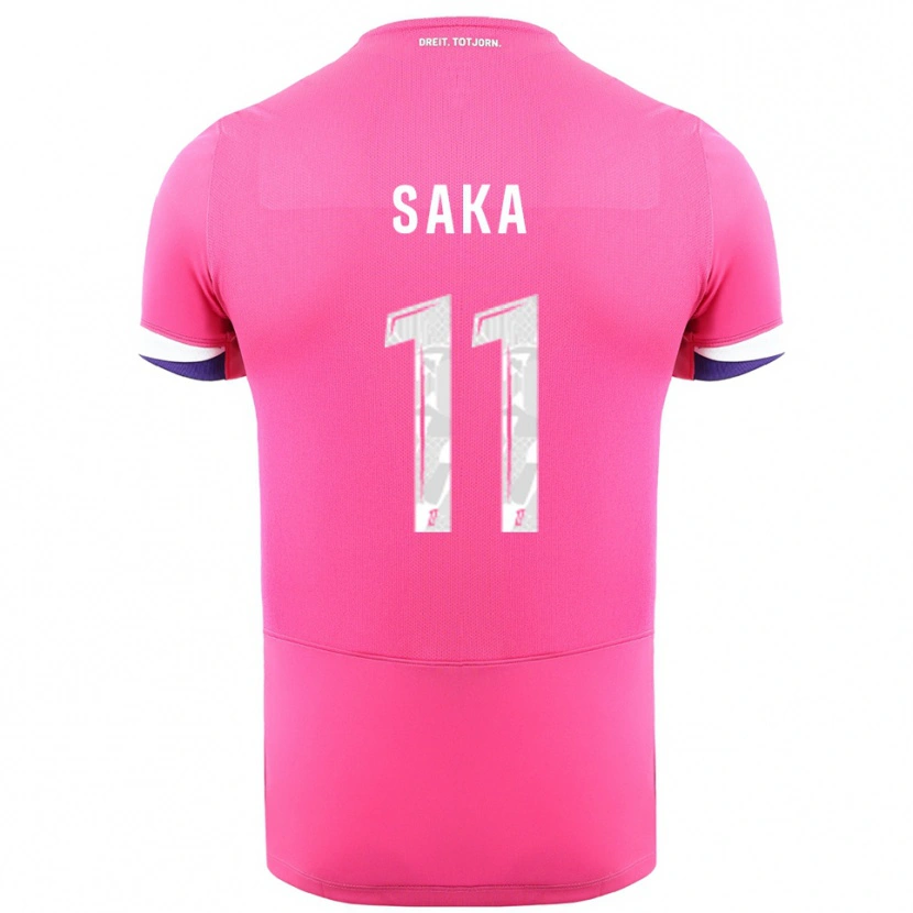 Danxen Kid Mathis Saka #11 Pink White Away Jersey 2025/26 T-Shirt
