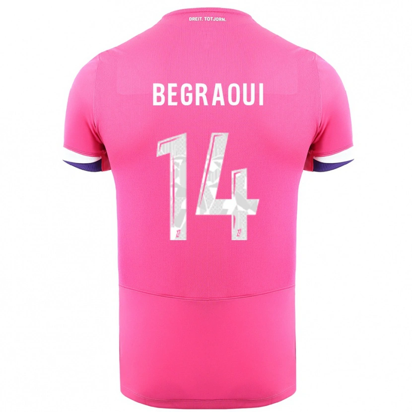 Danxen Kid Yanis Begraoui #14 Pink White Away Jersey 2025/26 T-Shirt