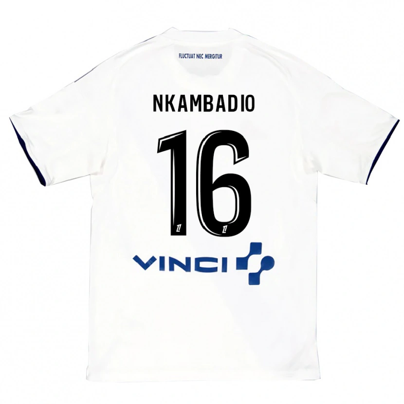 Danxen Kid Obed Nkambadio #16 White Blue Away Jersey 2025/26 T-Shirt