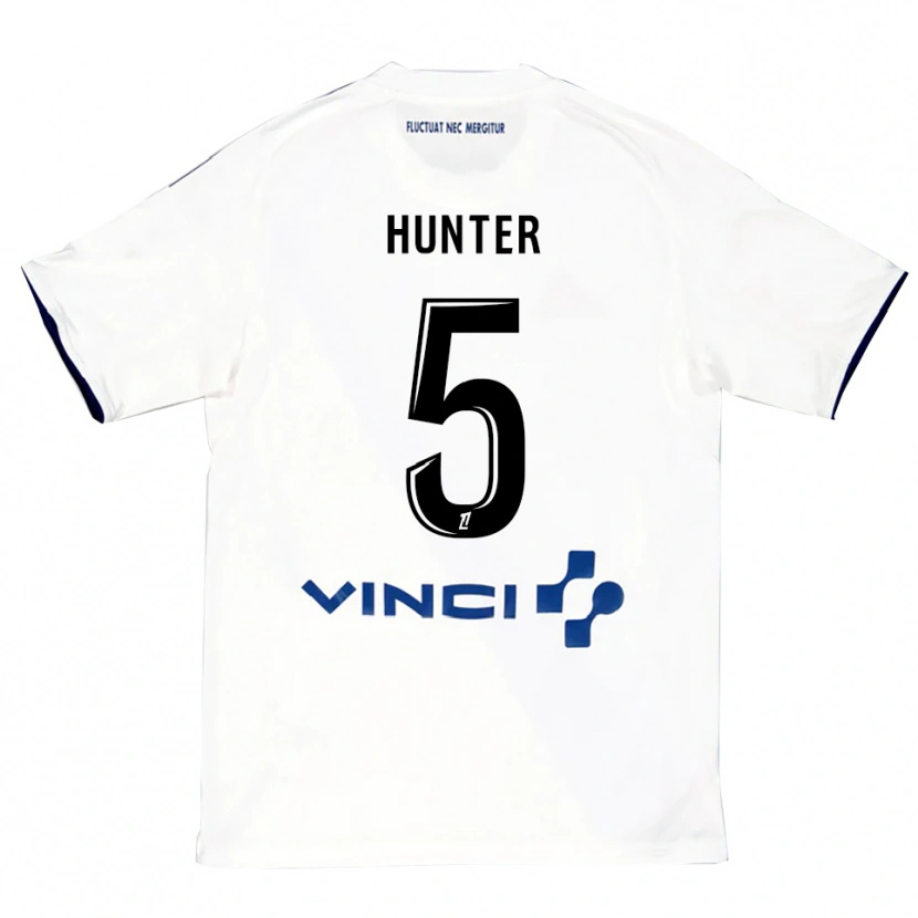 Danxen Kid Sarah Hunter #5 White Blue Away Jersey 2025/26 T-Shirt